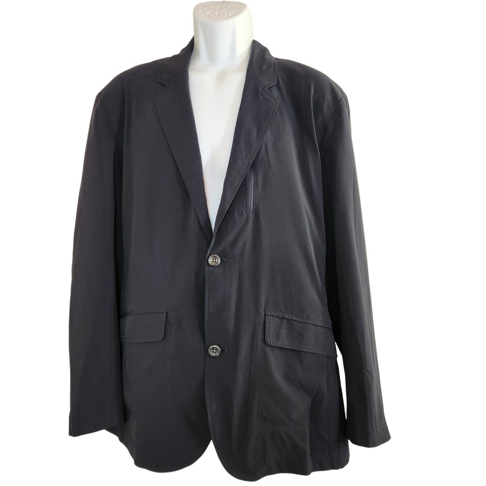 Eddie Bauer First Ascent Mens 42 Navy Blue Lightweight Blazer Jacket Sport Coat